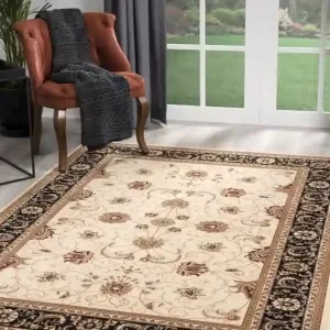 sunshine,koshani,jaipur 2117 cream black,area rug,runner,traditional,floral