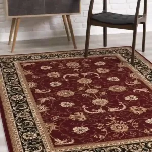 sunshine,koshani,jaipur 2117 red black,area rug,runner,traditional,floral