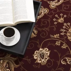 sunshine,koshani,jaipur 2117 red black,area rug,runner,traditional,floral