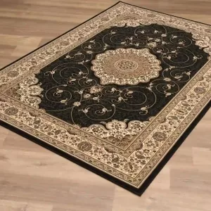 sunshine,koshani,jaipur 2235 black,area rug,runner,traditional,floral