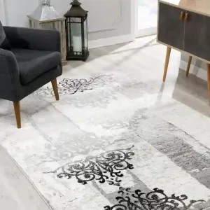 sunshine,koshani,vegas 6968 grey,area rug,runner,distressed,floral