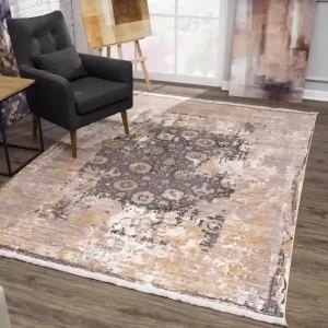 sunshine,koshani,vienna 1560 grey,area rug,runner,distressed,traditional,floral