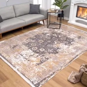 sunshine,koshani,vienna 1560 grey,area rug,runner,distressed,traditional,floral