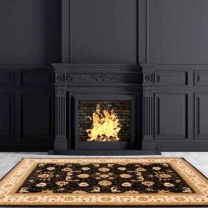 sunshine,koshani,jaipur 2117 black,area rug,runner,traditional,floral